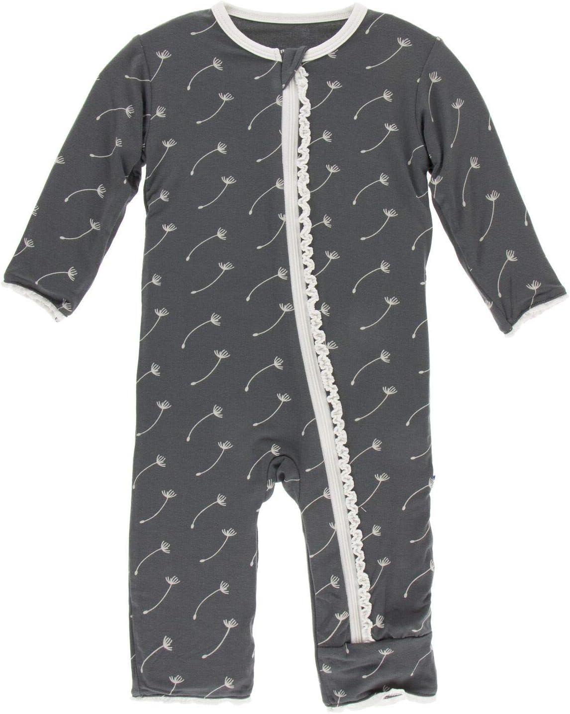KicKee Pants Print Muffin Ruffle Coverall with Zipper