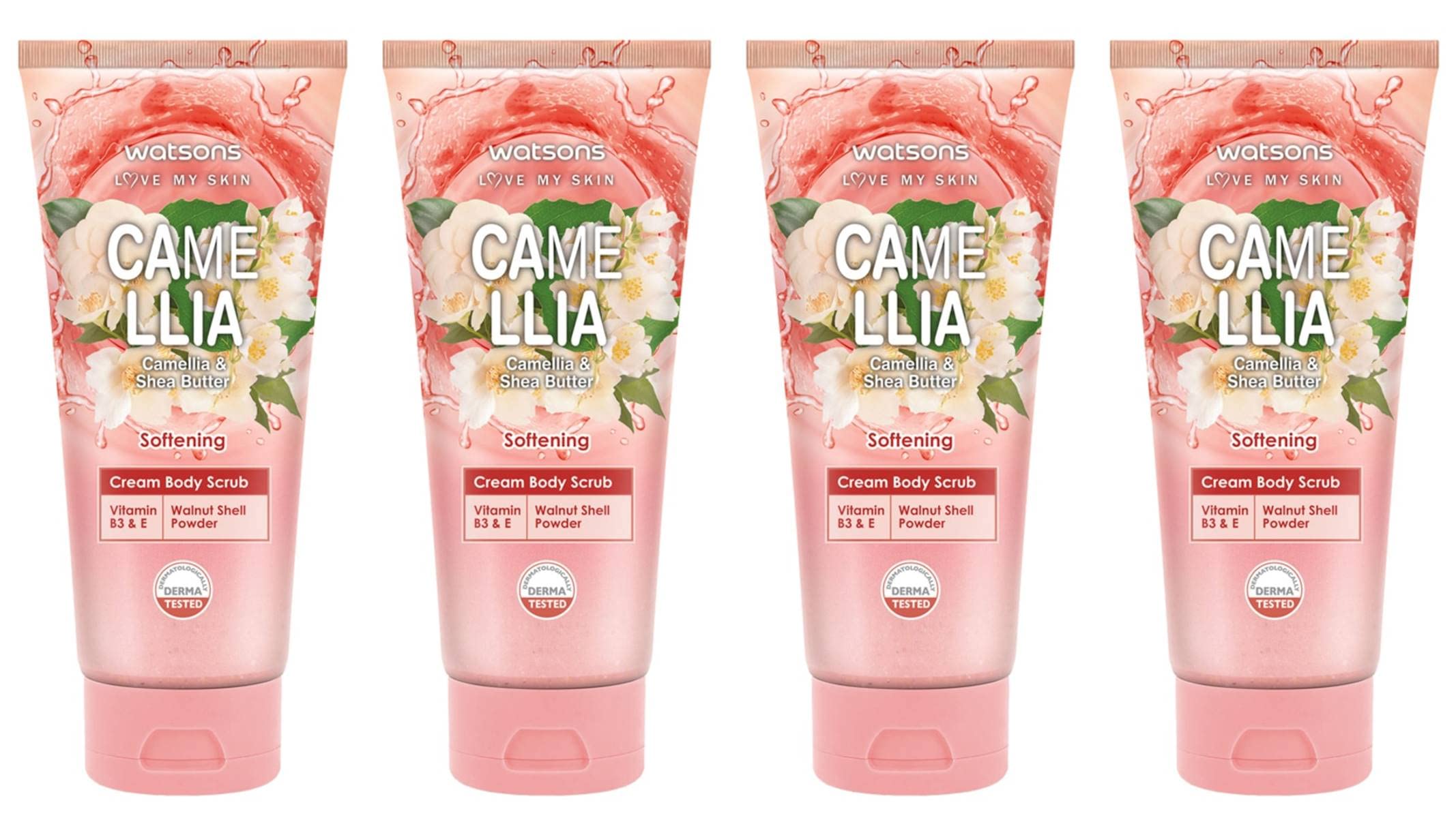 Watsons Camellia Shea Butter Cream Body Scrub 7.05 oz. (Pack of 4)