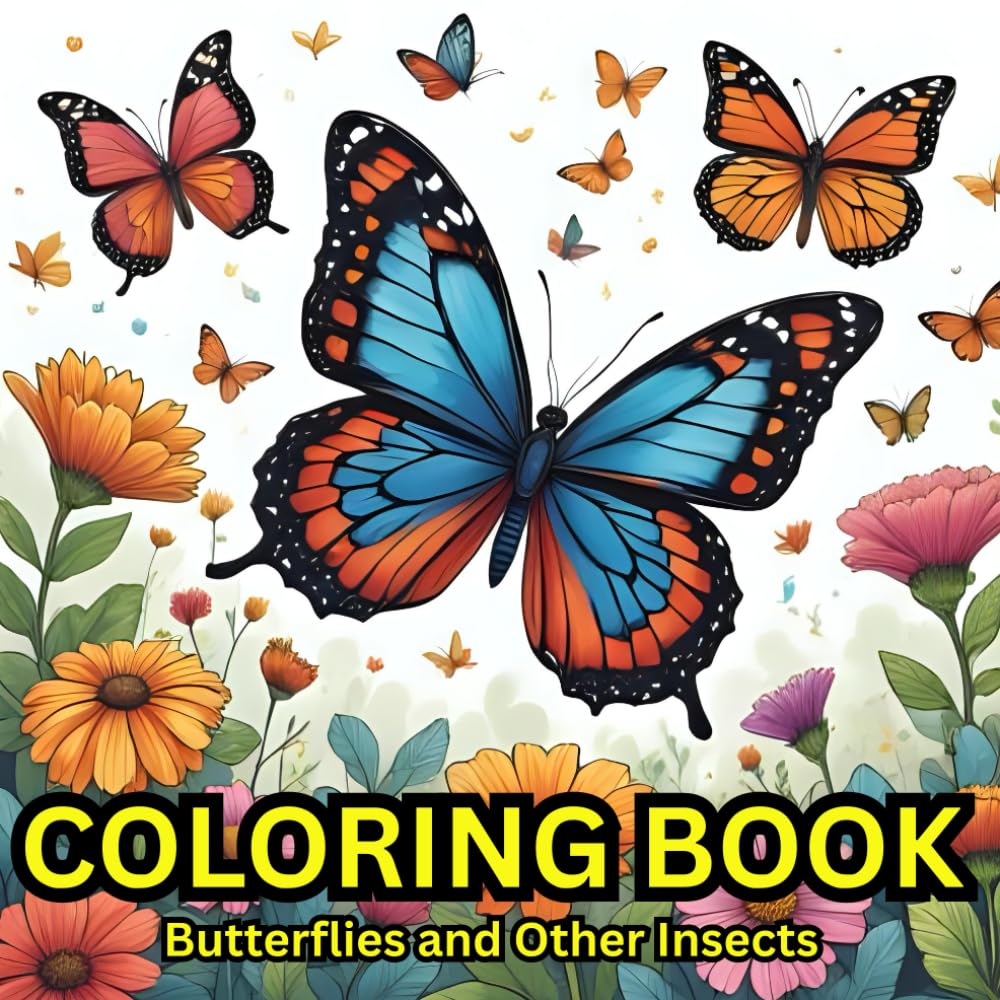 Fun and Relaxing Coloring Pages for Kids Ages 4–8 | Includes Ladybugs, Bees, Dragonflies, and More!: Easy and Cute Insect Coloring Pages