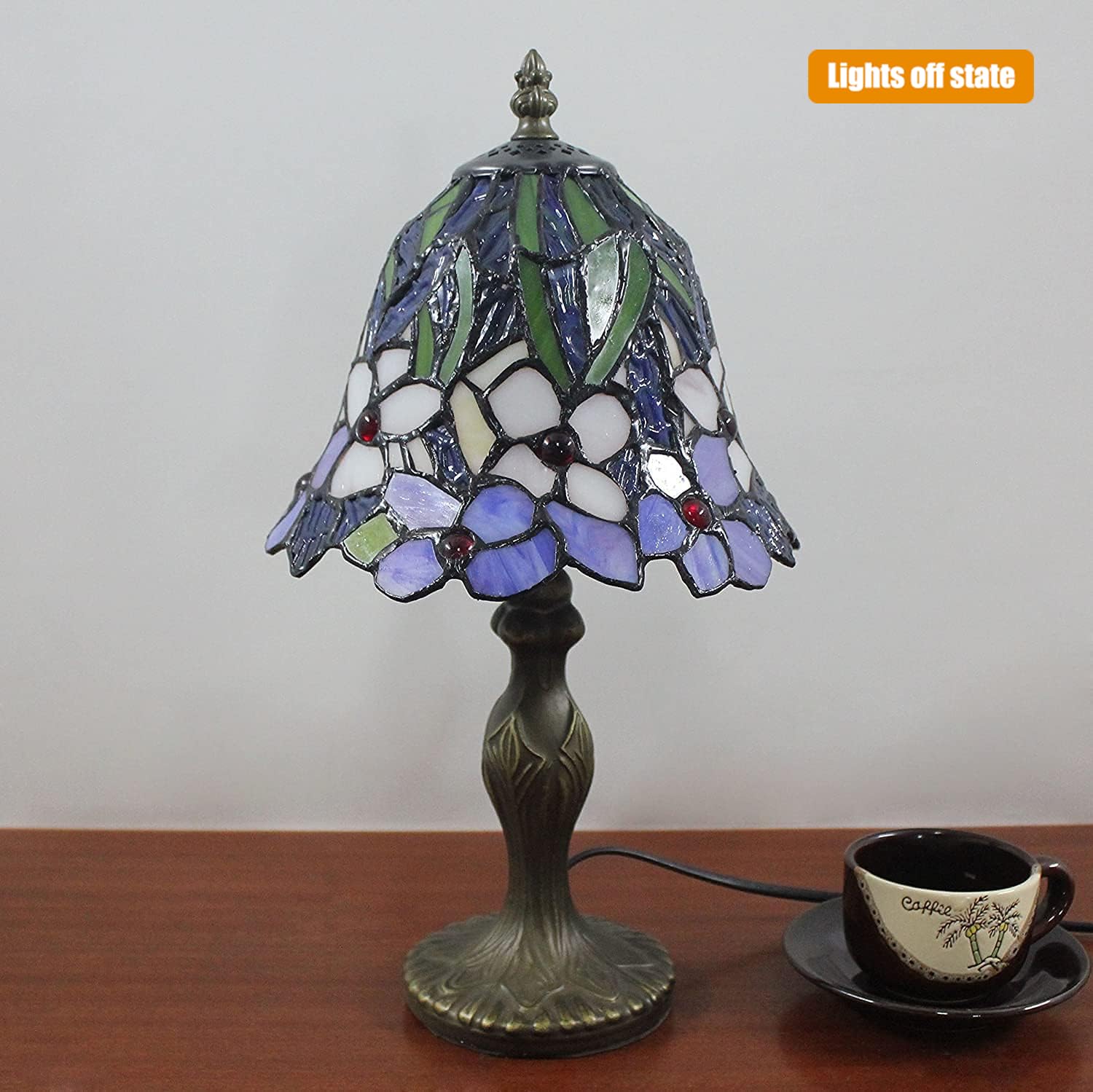 Tiffany Style 7 Zoll Tischlampe Buntglas Lampenschirme Kleiner Nachtlampe Antike Schreibtisch Licht Wohnzimmer Schlafzimmer Büro Vintage Art Deco Viktorianisch
