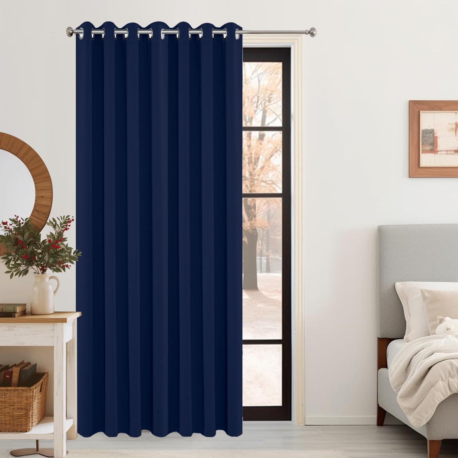 Rideau occultant thermique et isolant contre le froid et les UV pour grande chambre