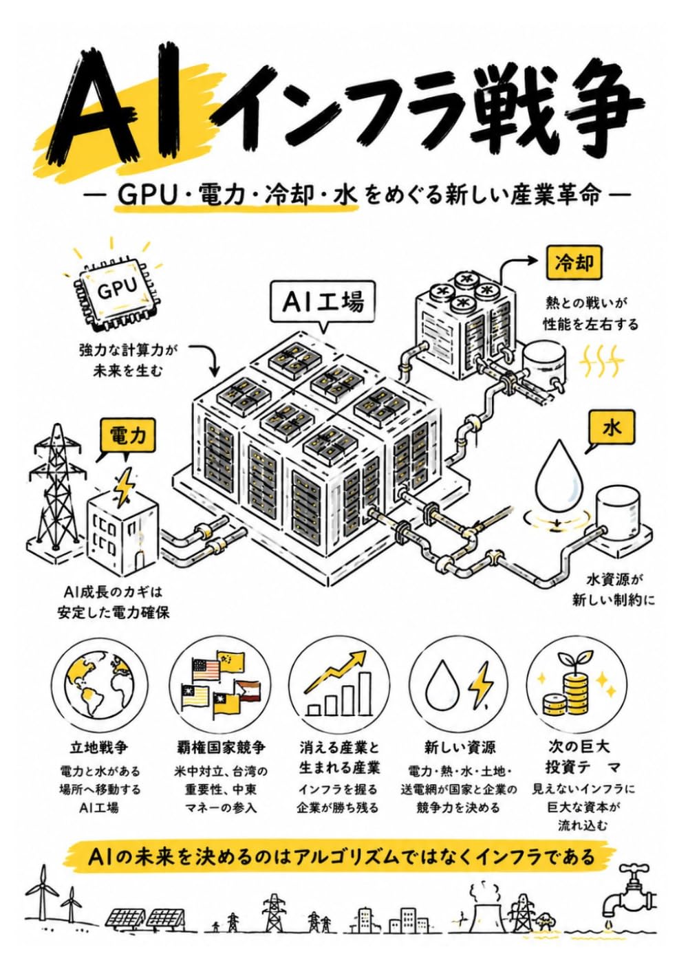 AIインフラ戦争: GPU・電力・冷却・水をめぐる新しい産業革命