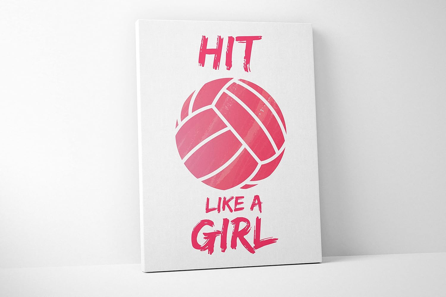 Damdekoli Hit Like A Girl Volleyball Poster - Girls Room Wall Art Court - Bump Set Spike - Kids Decoration Motivational Team Sports (Poster - 24 x 36 Inches)