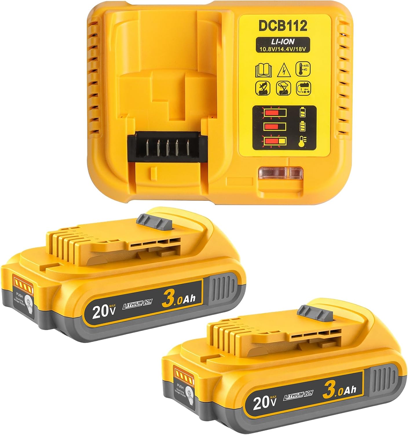 TENMOER 2-Pack 3.0Ah Compatible with Dewalt 20V Max Battery 
