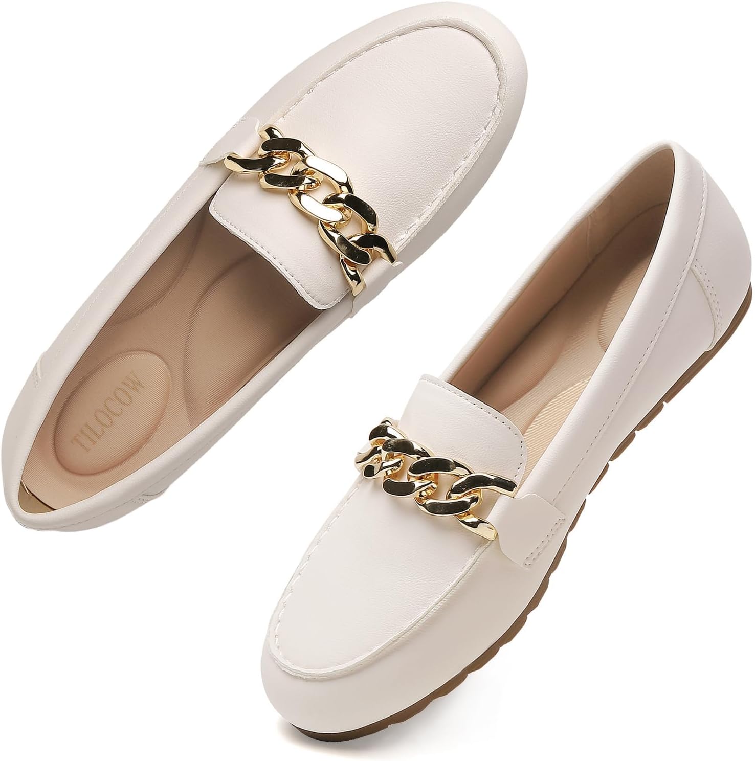 Tilocow Loafers for Women Comfortable Flat Casual Slip On Shoes Leisure Bussiness Work Ladies Shoes Lightweight Walking Flats with Arch Support