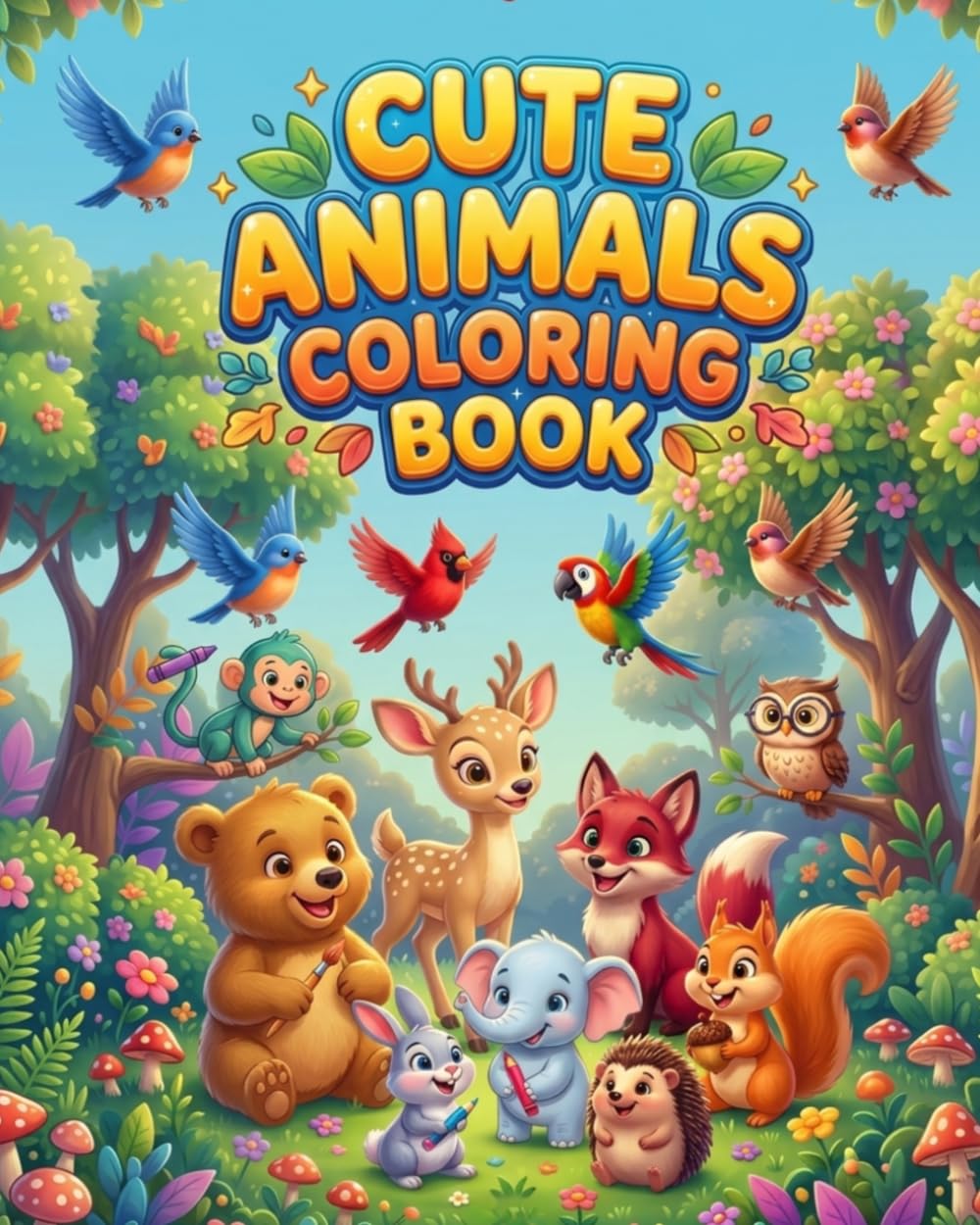 Cute & Cozy Animals Coloring Book: Cute, Simple, and Relaxing Animal Illustrations for All Ages
