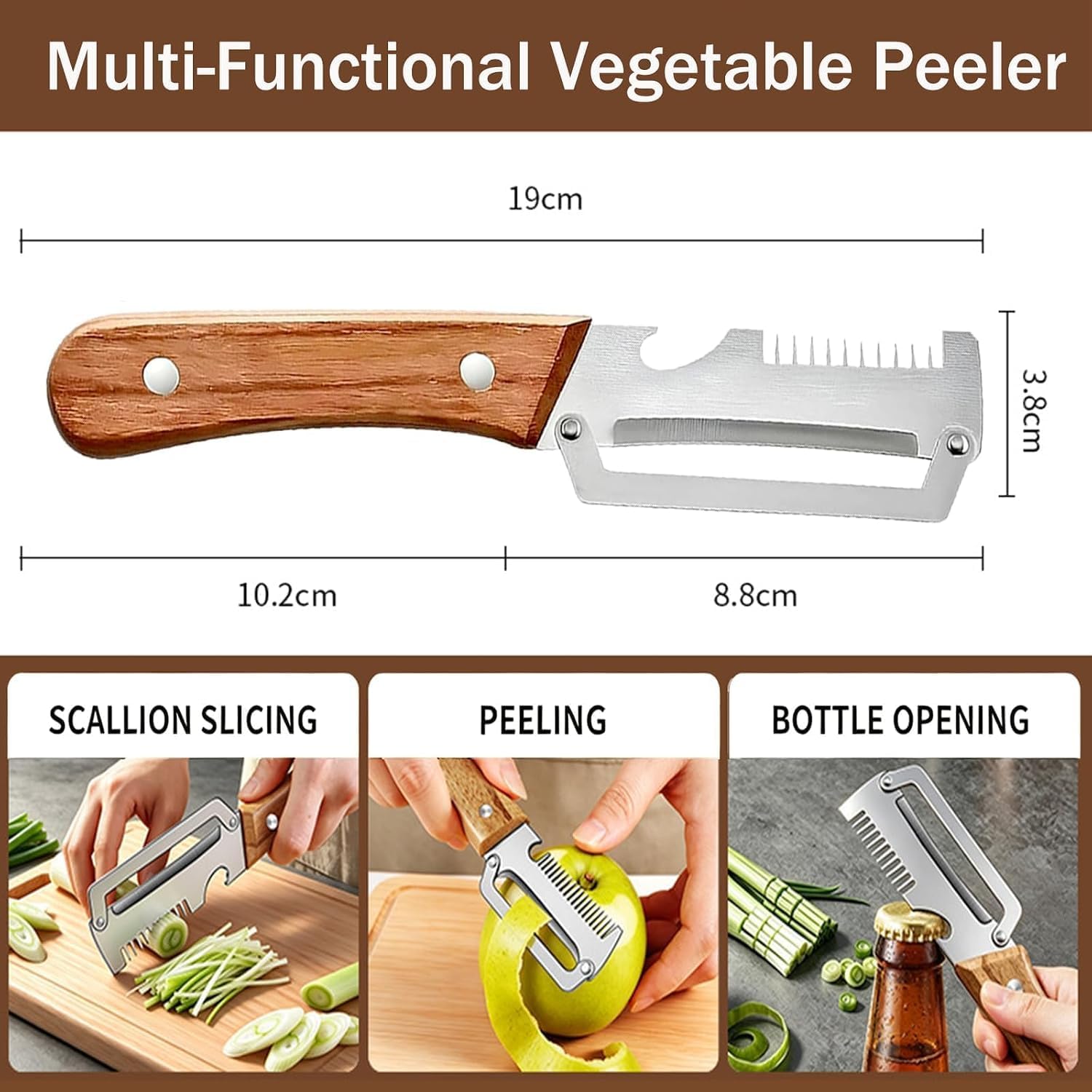 Multi-Functional Vegetable Peeler, 3-in-1 Stainless Steel Peeler image 5