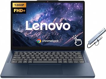 Lenovo IdeaPad Slim 3 Chromebook, 14" WUXGA Touchscreen Laptop Computer, 4GB RAM, 576GB Storage 64GB eMMC+512GB Docking Set, MediaTek Kompanio Processor, Chrome OS, Cosmic Blue