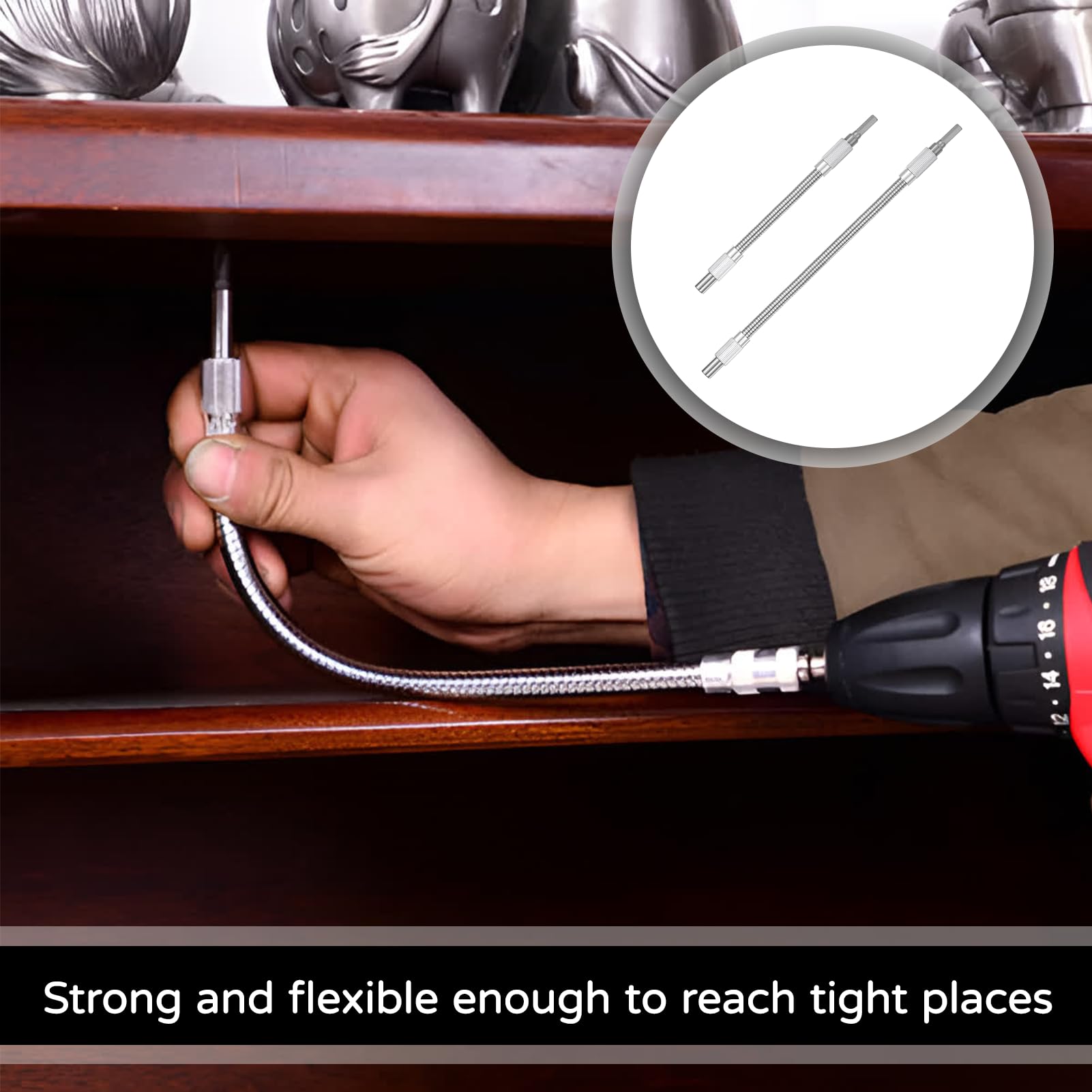 2 Stück Flexible Bithalter 200mm & 300mm - Flexibel Welle Für Engräume