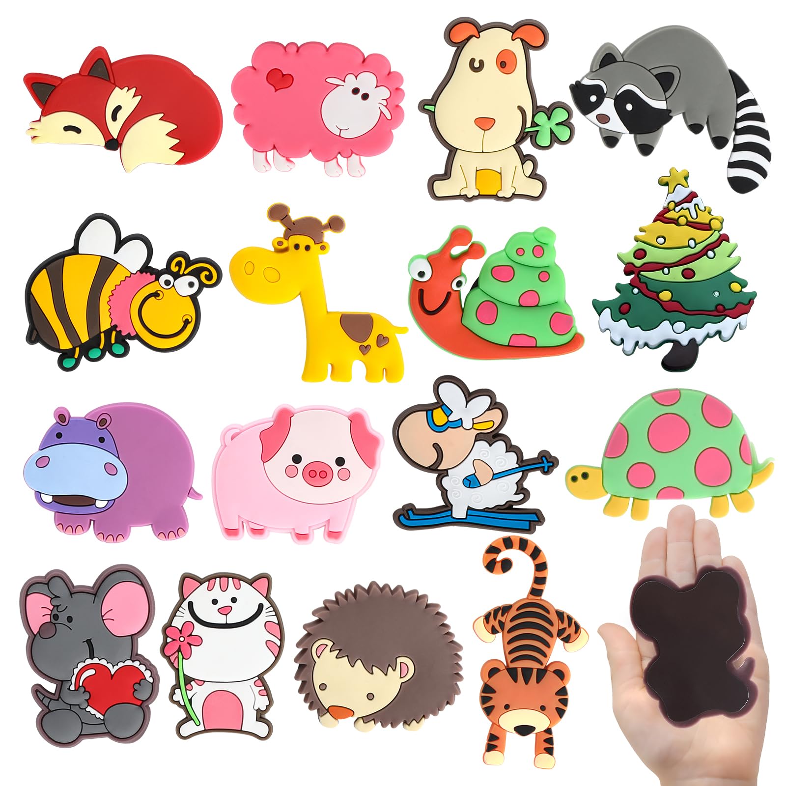 16 Pcs Fridge Magnets for Kids Full Back Magnetic Fridge Magnets for Toddlers Cute Cartoon Farm Animal Magnets for Baby Toddlers Educational Learning Toy Children Present
