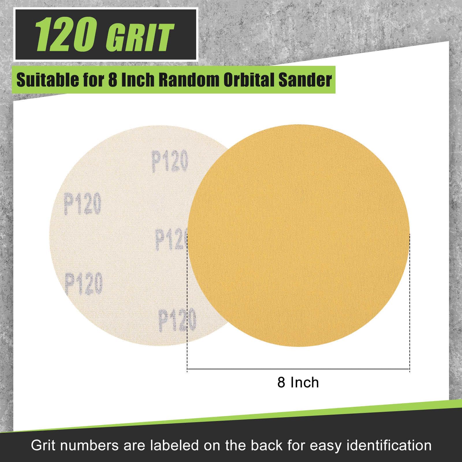 DTGN 203 mm 120 Grit Hook and Loop Sanding Disc, 10 Pcs - Image 2
