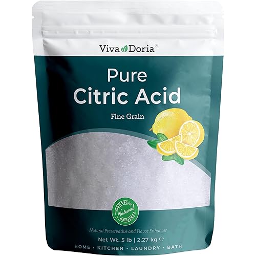Viva Doria 100% Pure Citric Acid, Food Grade, Fine Grain, 5 Pounds (80 Ounces)