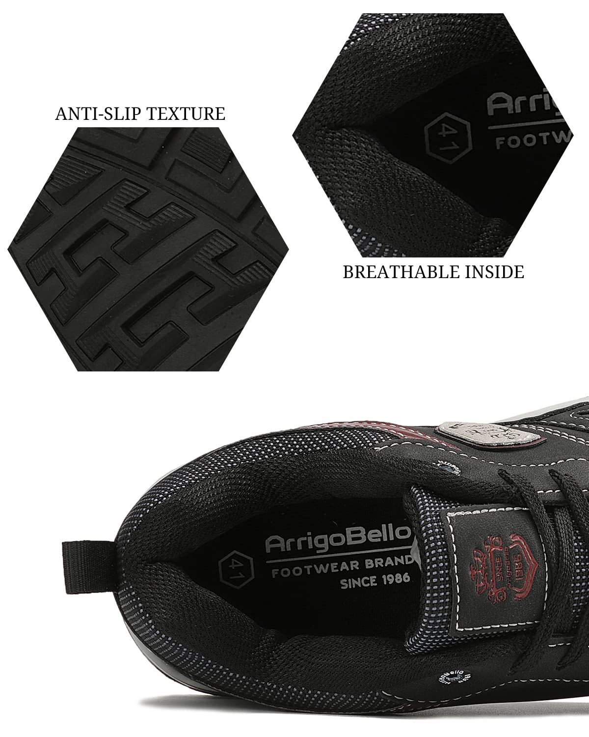 ARRIGO BELLO Zapatillas Hombre Zapatos Vestir Casual Deportivas Transpirables Gimnasio Correr Running Al Aire Libre Sneakers Talla 41-46