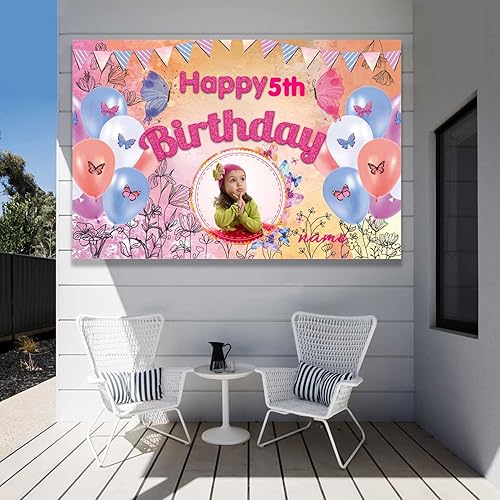 Vista 26 de Suministros decorativos personalizados para fiesta de cumpleaños de castillo de princesa, pancarta de fondo de cumpleaños rosa real para fiesta