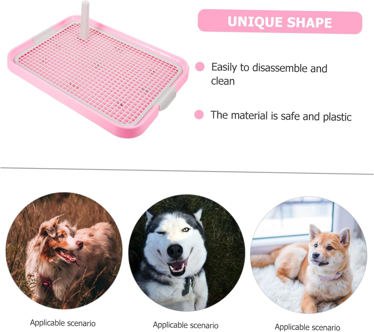 Kisangel Dog Toilet for Small Dogs Training Puppy Tray Raised Edges Leak- Plastic Potty