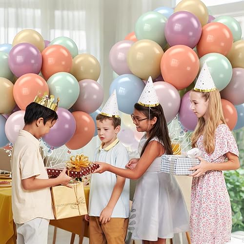 Miniatura 7 de Globos retro pastel, 12 pulgadas, 6 colores, azul, morado, verde, rosa, beige, globos de látex para cumpleaños, graduación, aniversario, baby