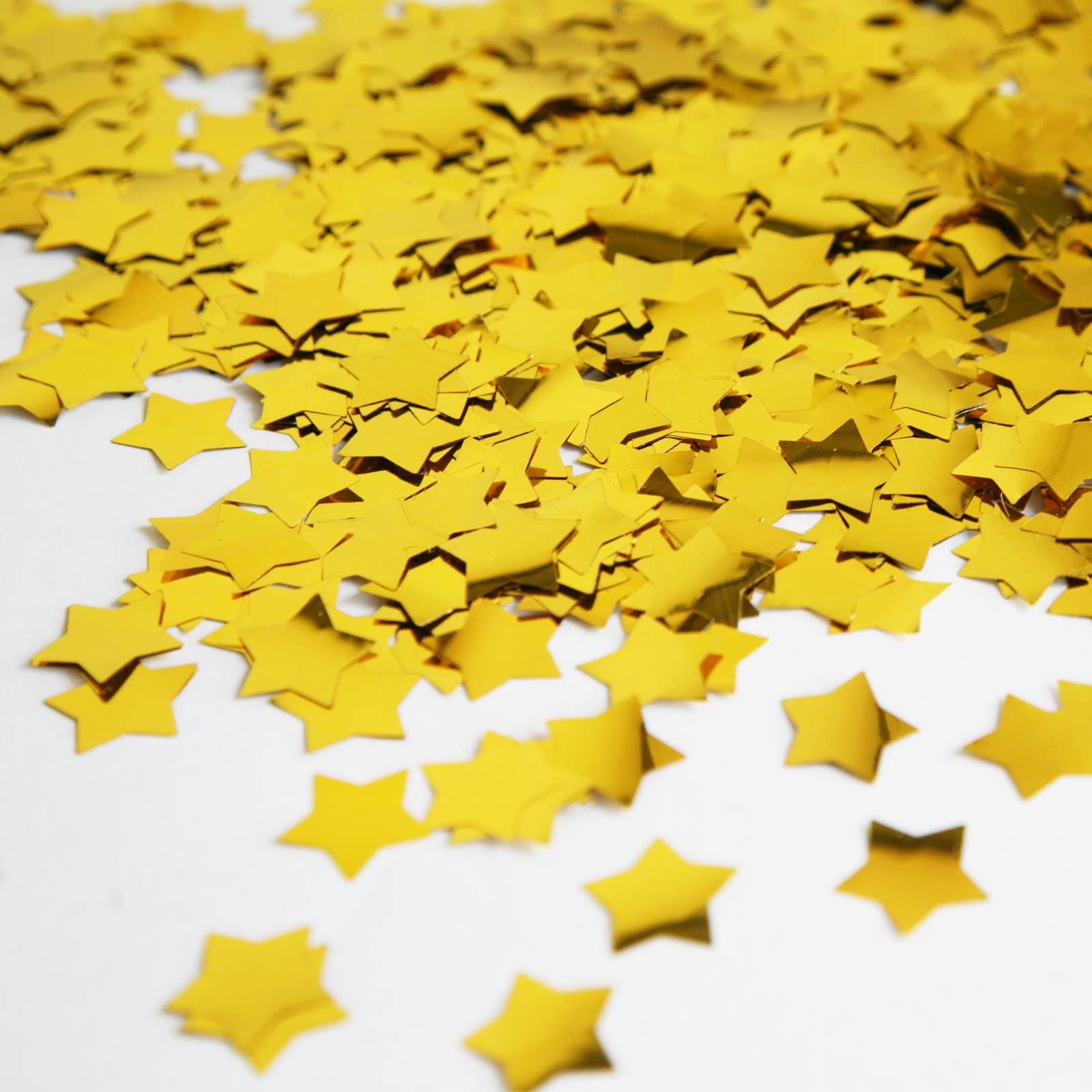 Confeti de lámina dorada, confeti de mesa con purpurina estrella, brillante para decoraciones de fiesta (1.7 onzas)