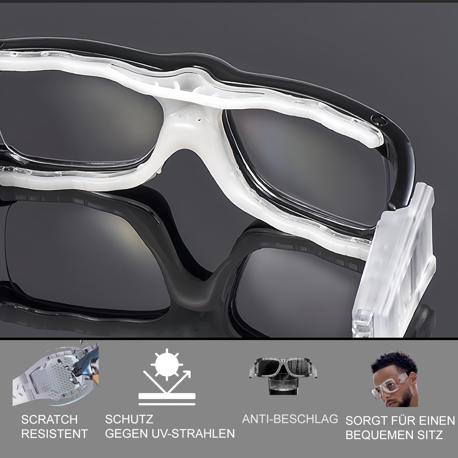 Sportbrille – Stoßfeste Schutzbrille mit verstellbarem Kopfband für Basketball, Fußball & Outdoor. Klare Sicht, sicherer Halt