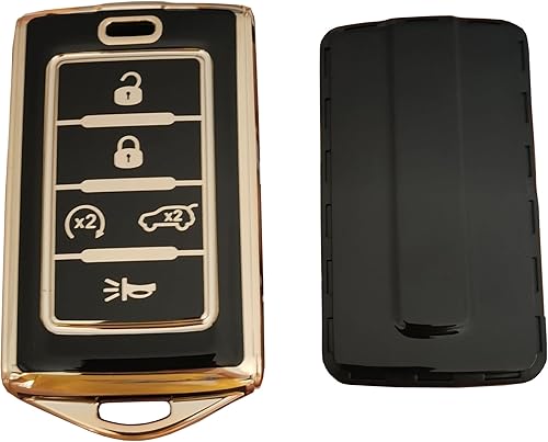 Miniatura 5 de WKEDQAF Funda de TPU para llavero Jeep compatible con Jeep Grand Cherokee L 2022 Grand Wagoneer 2022 Wagoneer 2022 Grand Cherokee L 2022 (5-B negro)