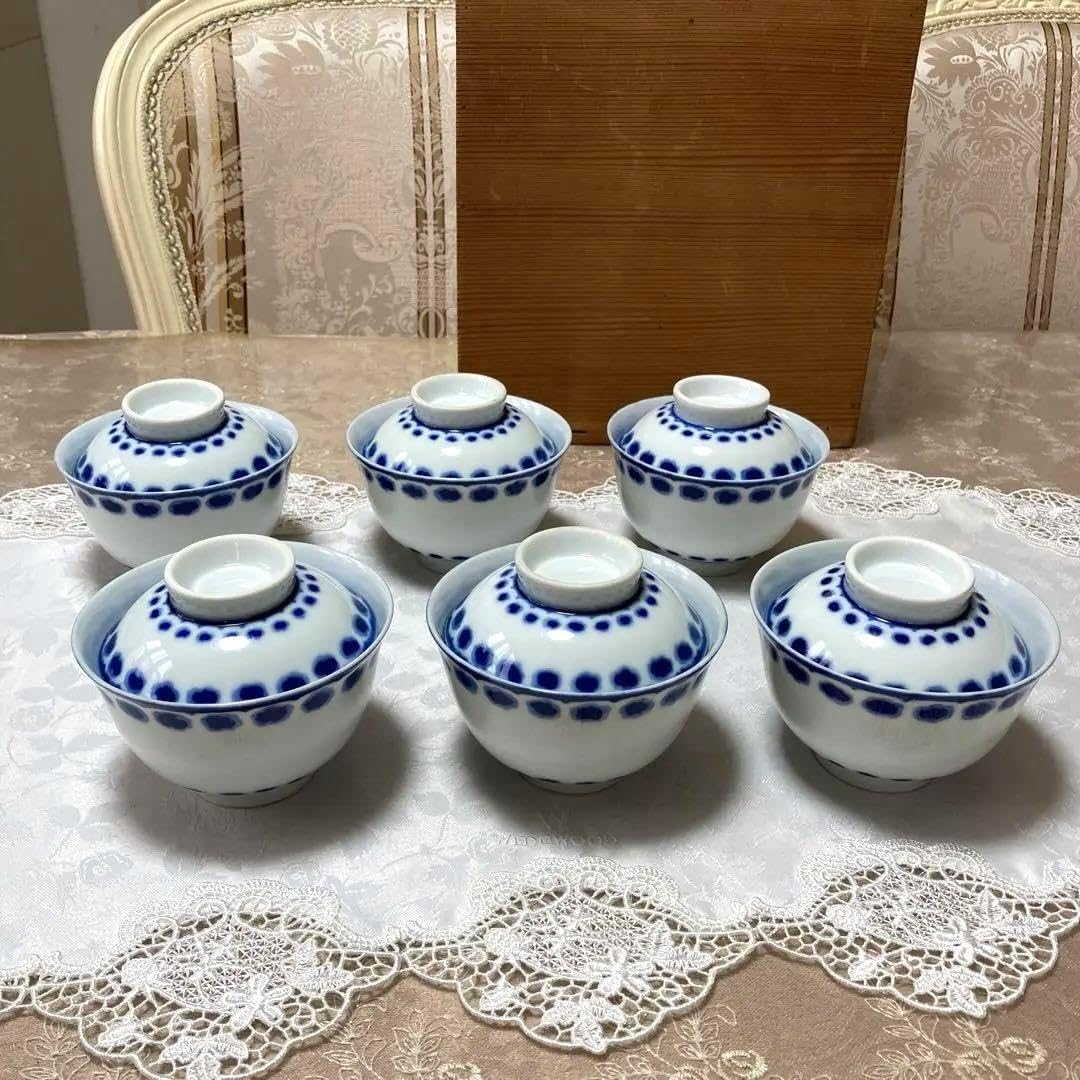 朝日窯　水草　平茶碗 朝日窯 水草 平茶碗 朝日窯 水草 平茶碗 つゆ草 組平茶碗（赤・青）