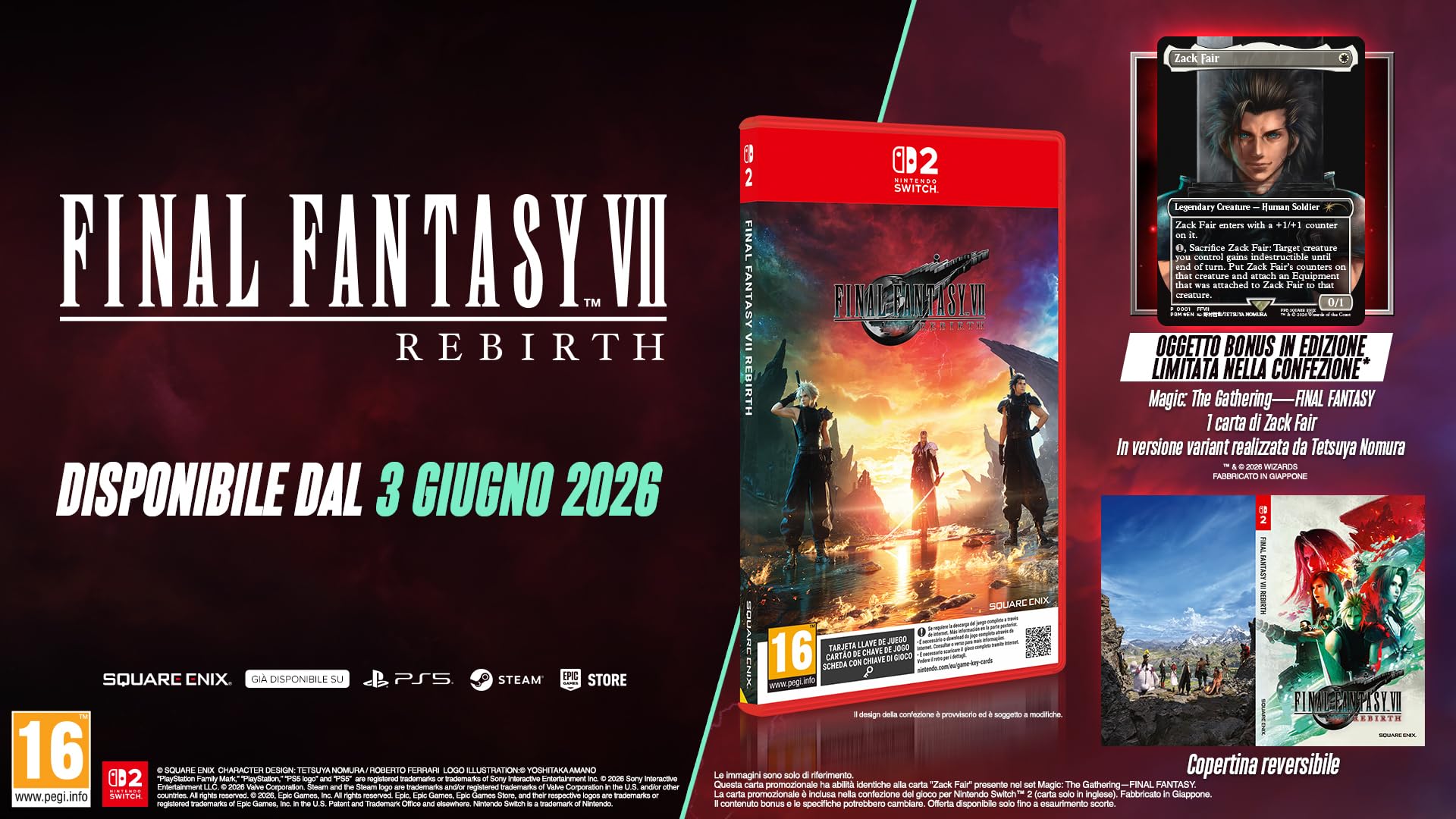 FINAL FANTASY VII REBIRTH – NSW2 (+ Carta Promozionale Esclusiva Magic: The Gathering—FINAL FANTASY)