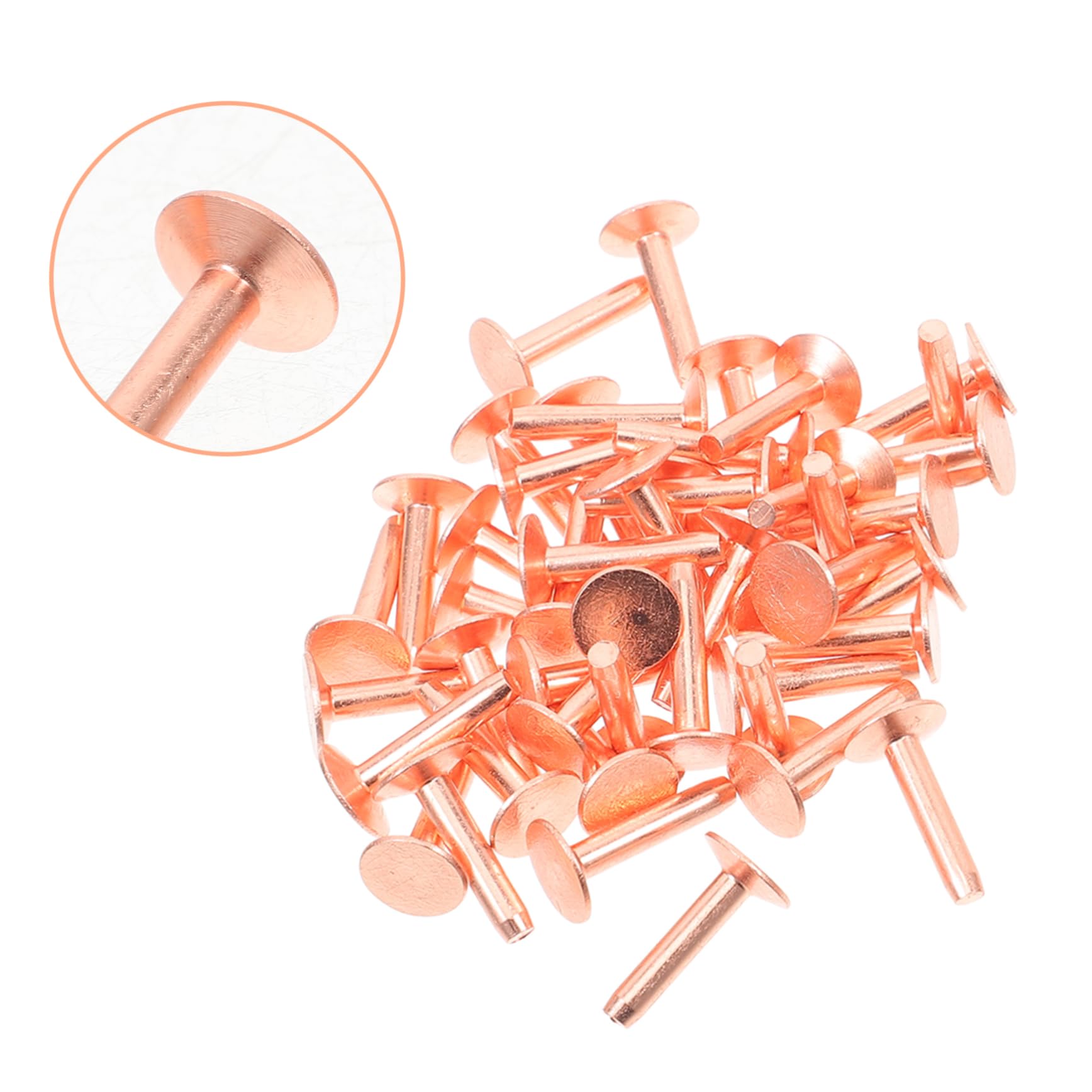 VILLCASE 154piezas Clavos de Cobre Remaches Redondos de Metal para Cuero Kit de Remaches Metálicos para Manualidades Clavos para Bolsos Punk Uso Cinturones de Cuero y Zapatos