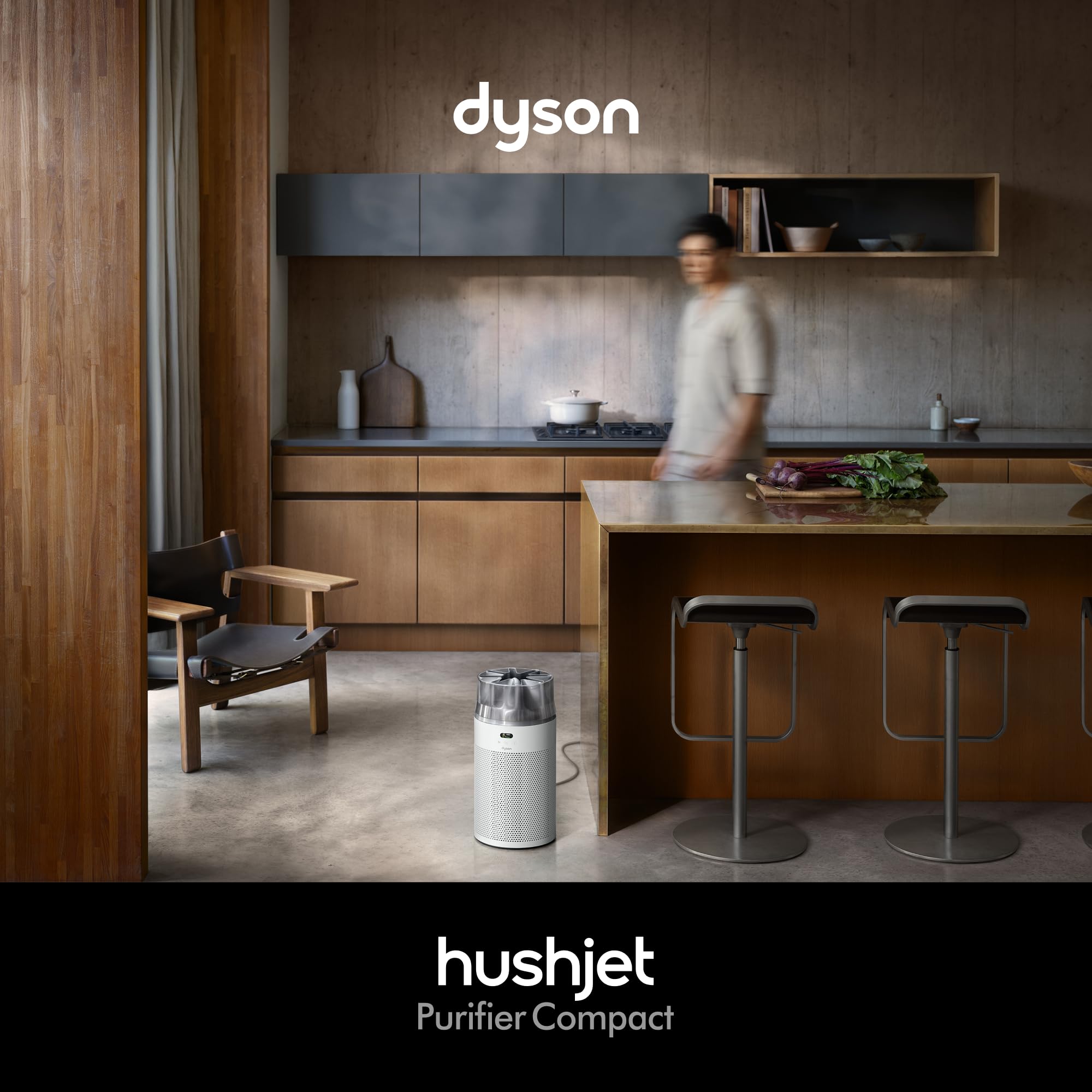 Dyson Hushjet™ Compact Luftreiniger – Flüsterleise (41dB), Leistungsstark, Ideal für Allergiker & Haustierbesitzer, Elektrostatische 360° Aktivkohle Filtration, kein Filterwechsel für 5 Jahre