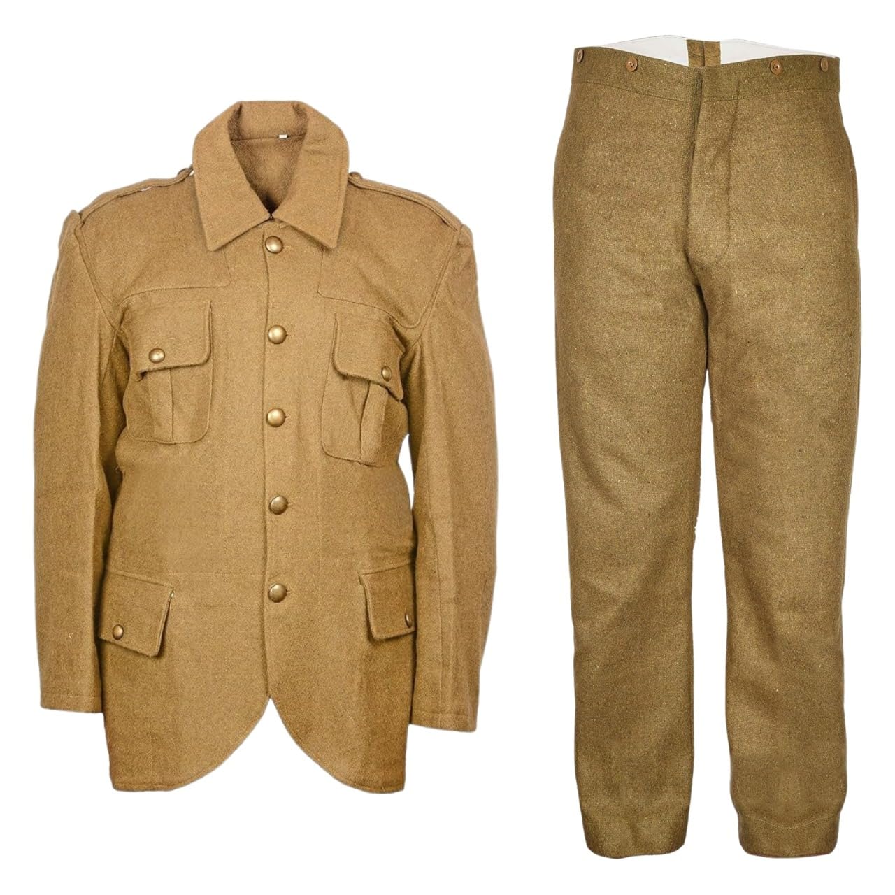 warreplica WW1 1902 British Battle Dress SD Trouser Khaki Color Size 42 w/Army Scottish Tunic SD Uniform Cutway Regiments Service Dress Size 42- Reproduction
