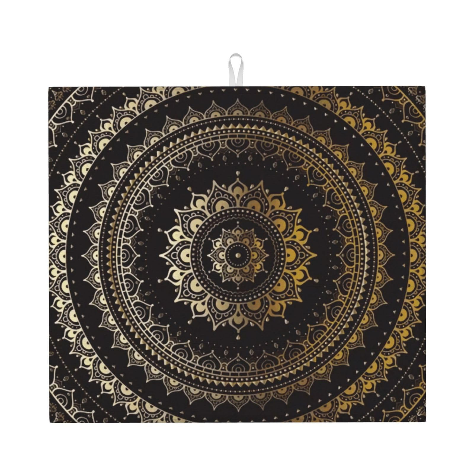 YYHWHJDE Circle Prints Kitchen Drying Mat - Absorbent Dish Drying Throw with Vibrant Prints, Quick-Dry Countertop Layer for Dishes & Appliances - Non-Slip & Foldable