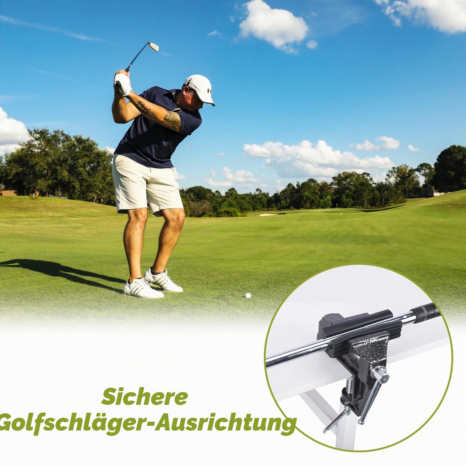 Golf Grip Kit, Golfschläger Schraubstock Regripping Werkzeug | Zum Entfernen Gummi Hakenklingen 15 Streifen Doppelseitiges Klebeband Golfgriffe Montageset Wechsel Zwinge Reparieren Zubehör