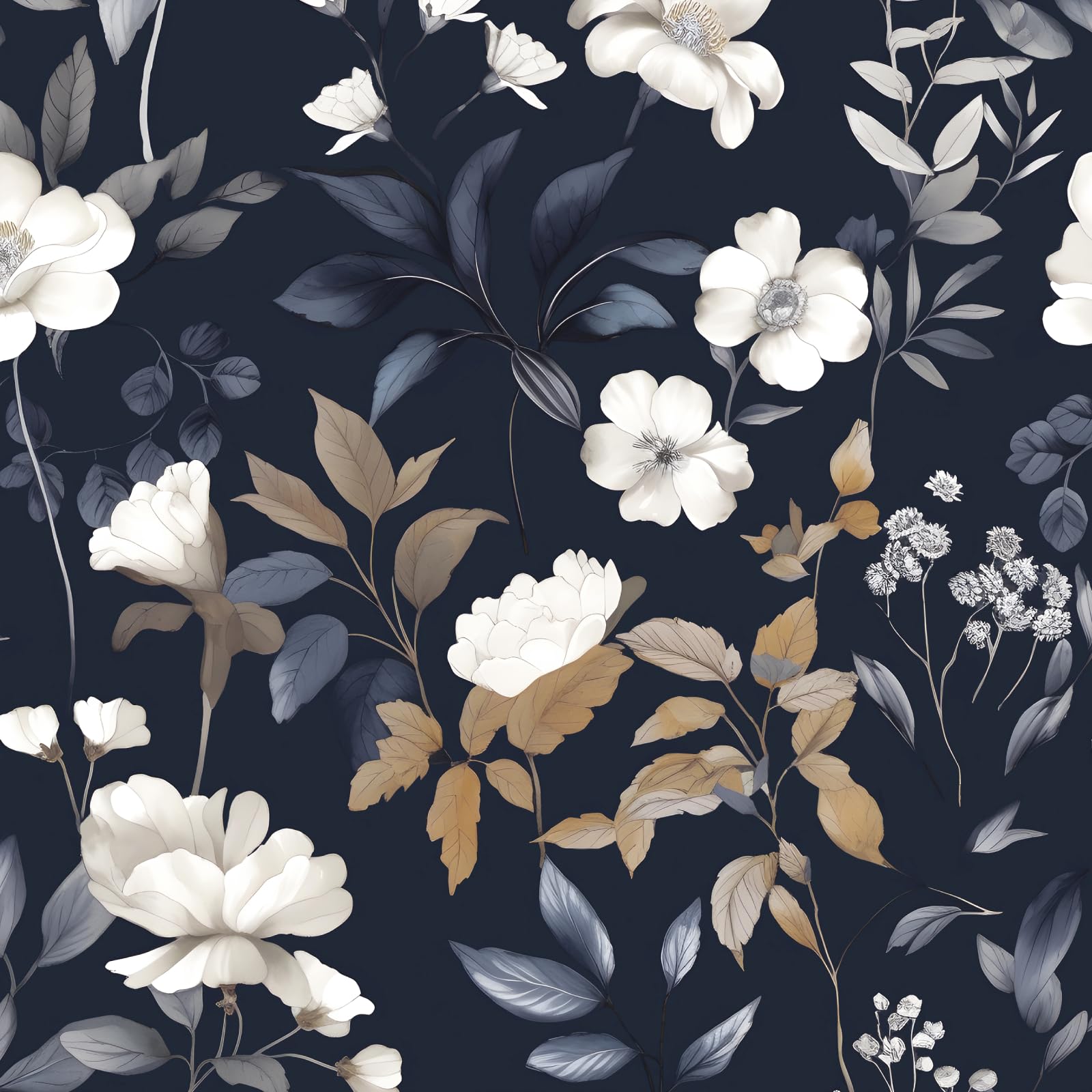Papier Peint Papier Peint Vintage à Motif Floral Doré Sur Fond Noir Texture  De Vieux Cuir Generative Ai 611202412, image size:1600x1600