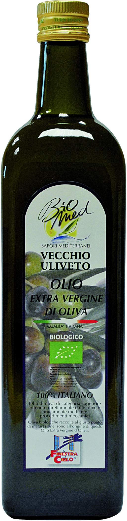 La Finestra sul Cielo Organic Extra Virgin Olive Oil 1 L Biomed Olio Extravergine Oliva