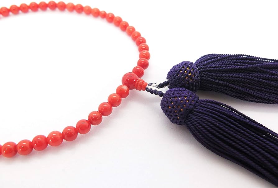 Amazon｜イタリア 産 5mm 宝石 赤 珊瑚 数珠 念珠 天然 無