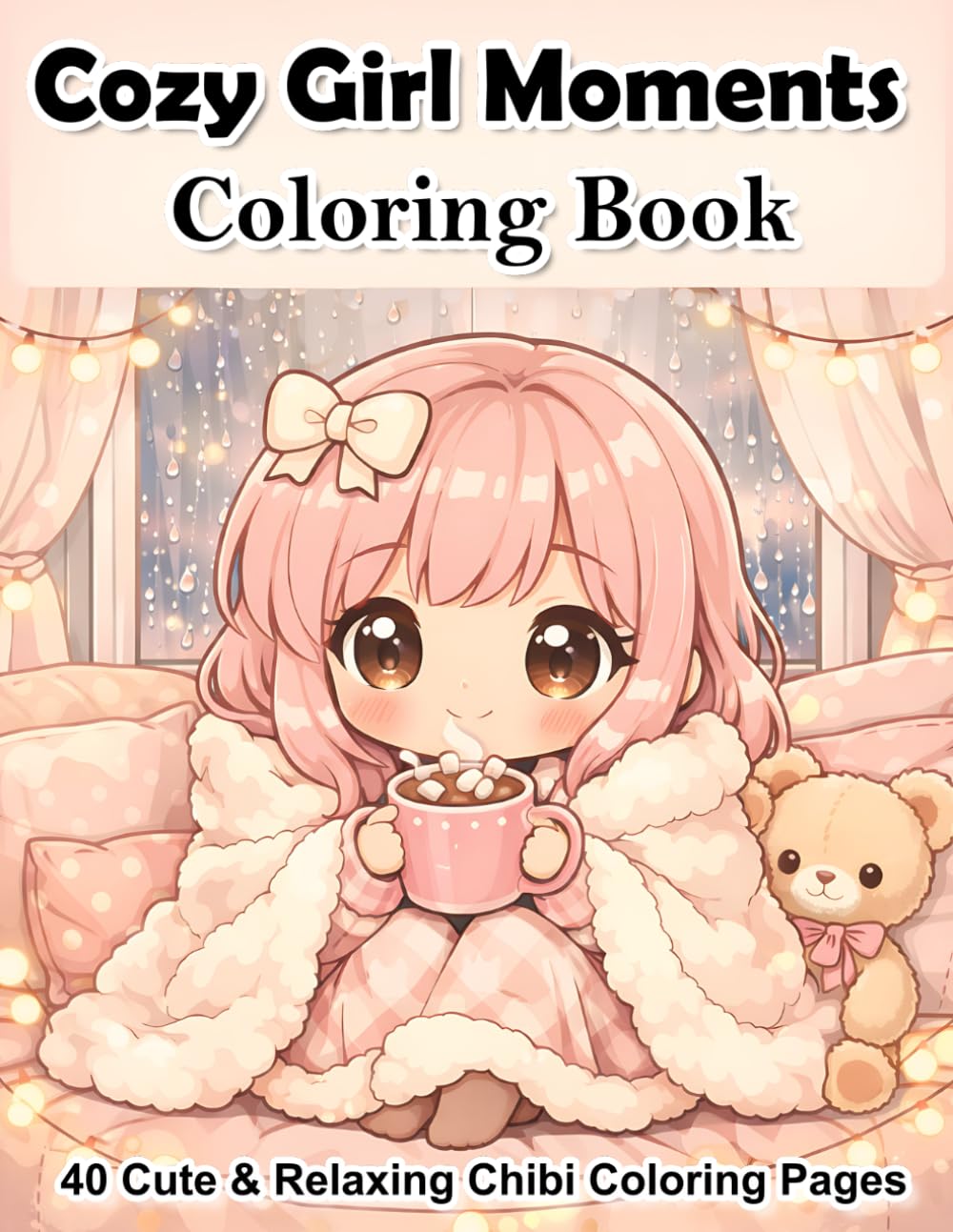 Cozy Girl Moments Coloring Book: 40 Cute & Relaxing Chibi Coloring Pages for Stress Relief and Cozy Moments