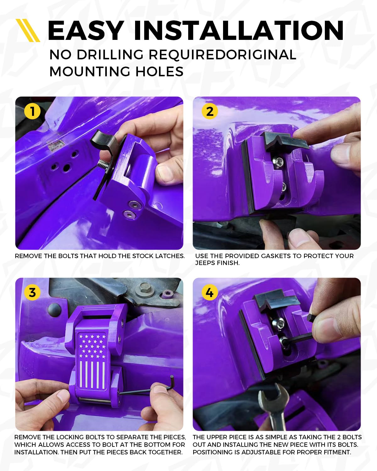 Amazon.com: Xprite Aluminum Purple Hood Latches with U.S. Flag