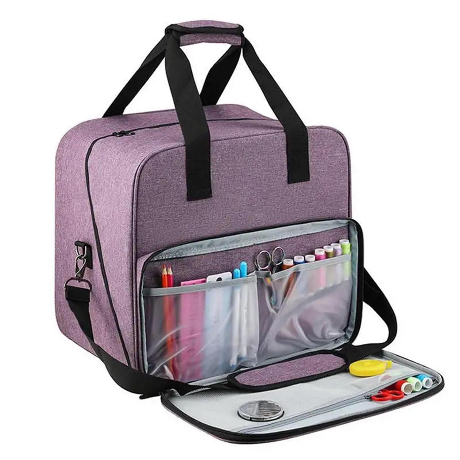 Bolsa para Máquina De Coser Bolsa de Almacenamiento Viaje Universal for el hogar, Bolsa Mano for máquina Coser portátil Gran Capacidad, Funda Transporte con Asas y Cremallera(Gray)