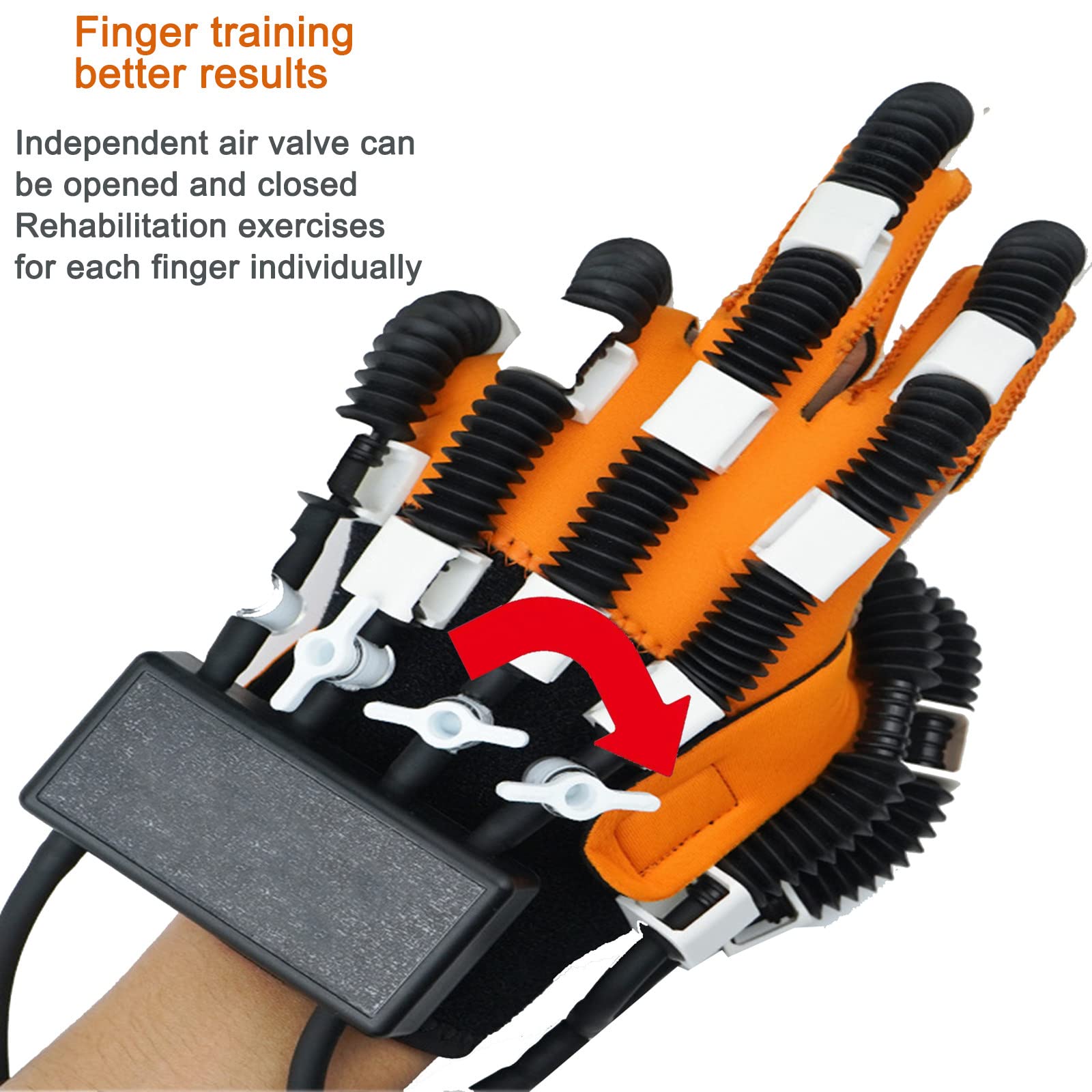 Elektrische Rehabilitationshilfstrainingshandschuhe, Für Schlaganfall-Hemiplegie, Fingerglättungsorthese, Handerkrankungen, Kinder, Junge Erwachsene Und Ältere Menschen,L-Linke Hand