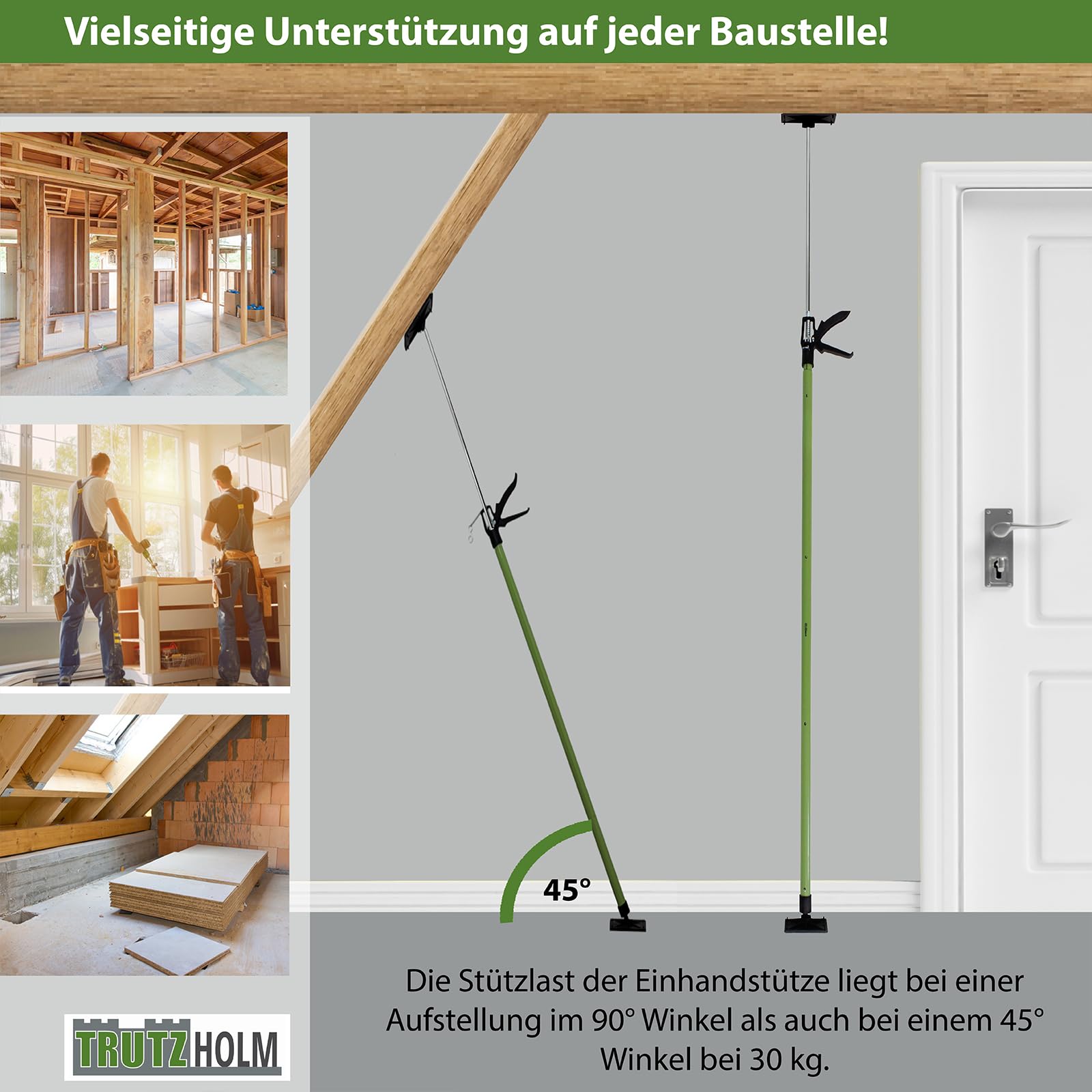 5x Profi Einhandstütze Montagestütze Deckenstütze Teleskopstütze bis 290cm
