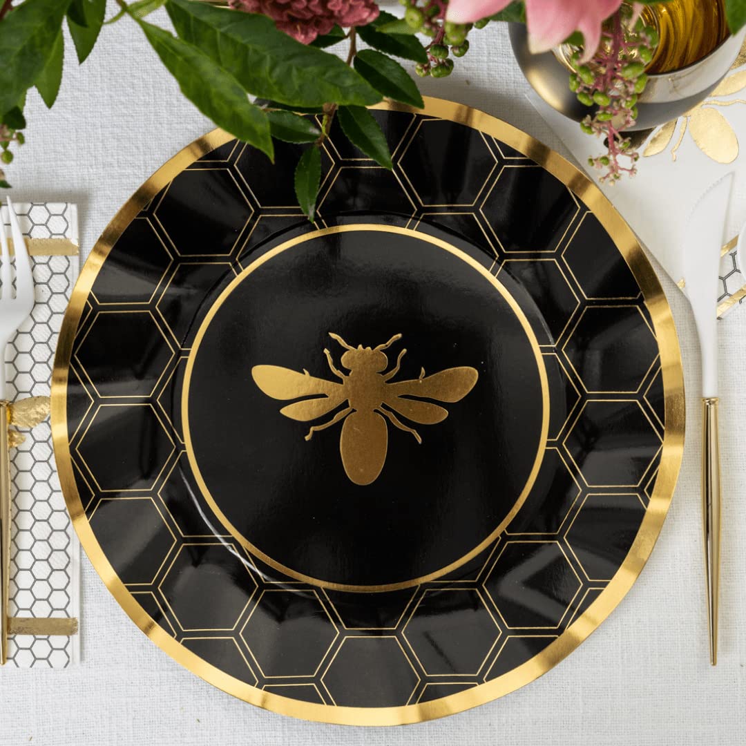 Sophistiplate 64-teiliges Geschirr-Set Dekorative Pappteller Premium, schwere Teller für Partydekorationen Partyzubehör Set beinhaltet Abendessen, Salat, Teller und Servietten