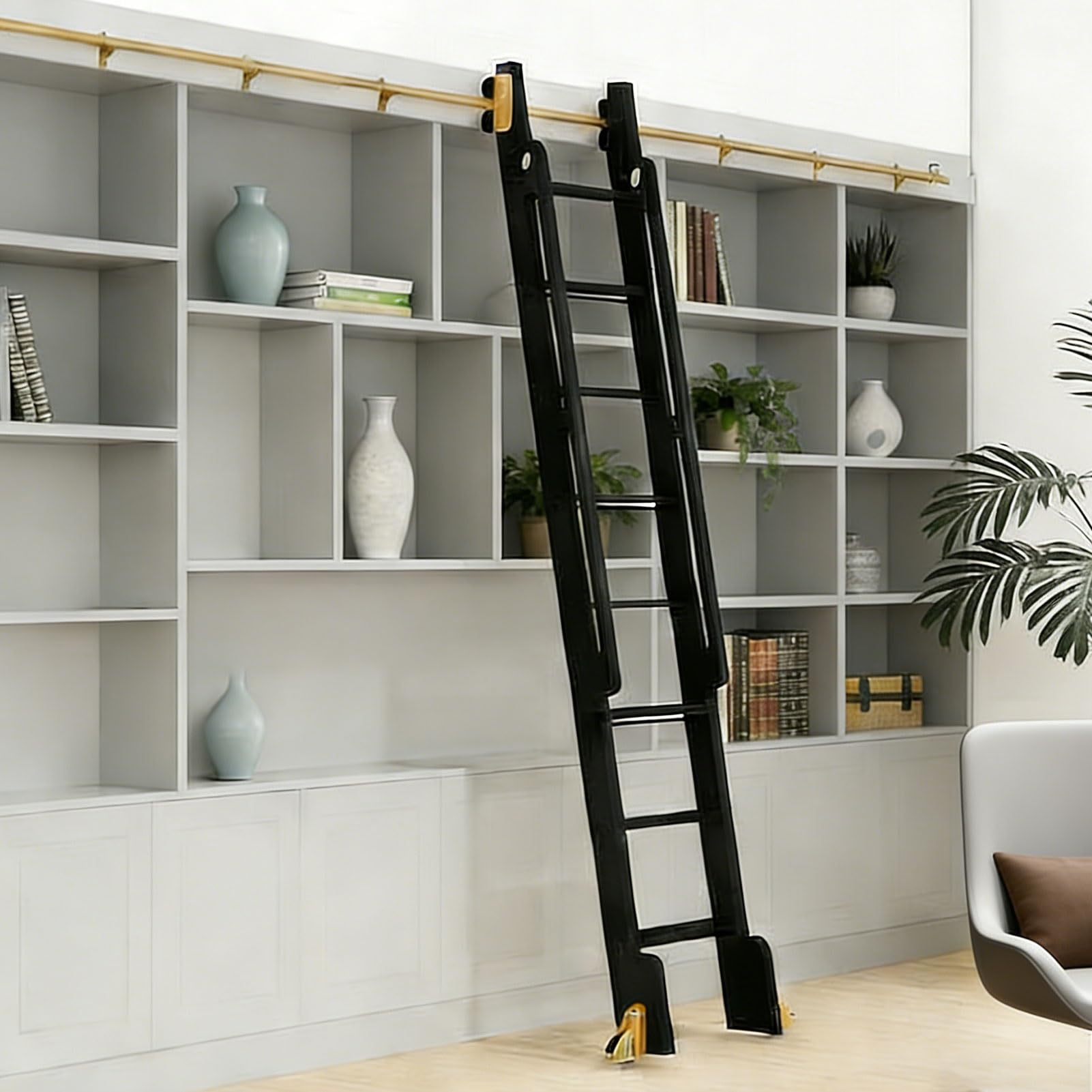 Kit matériel échelle roulante 732cm pour optimiser l'espace du dressing