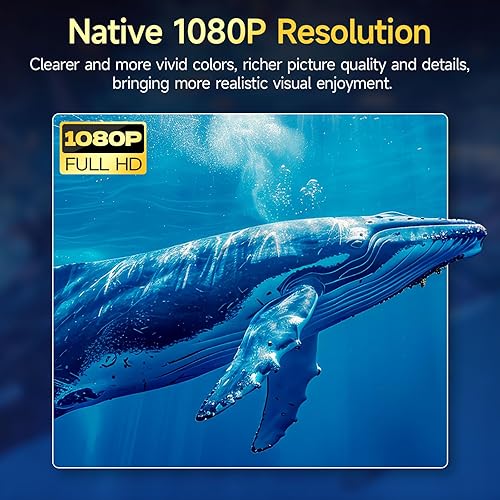 Miniatura 2 de Proyector con WiFi y Bluetooth, Native 1080P Upgrade 240 ANSI KSAN Proyector portátil, mini proyector de películas para uso al aire libre, proyector
