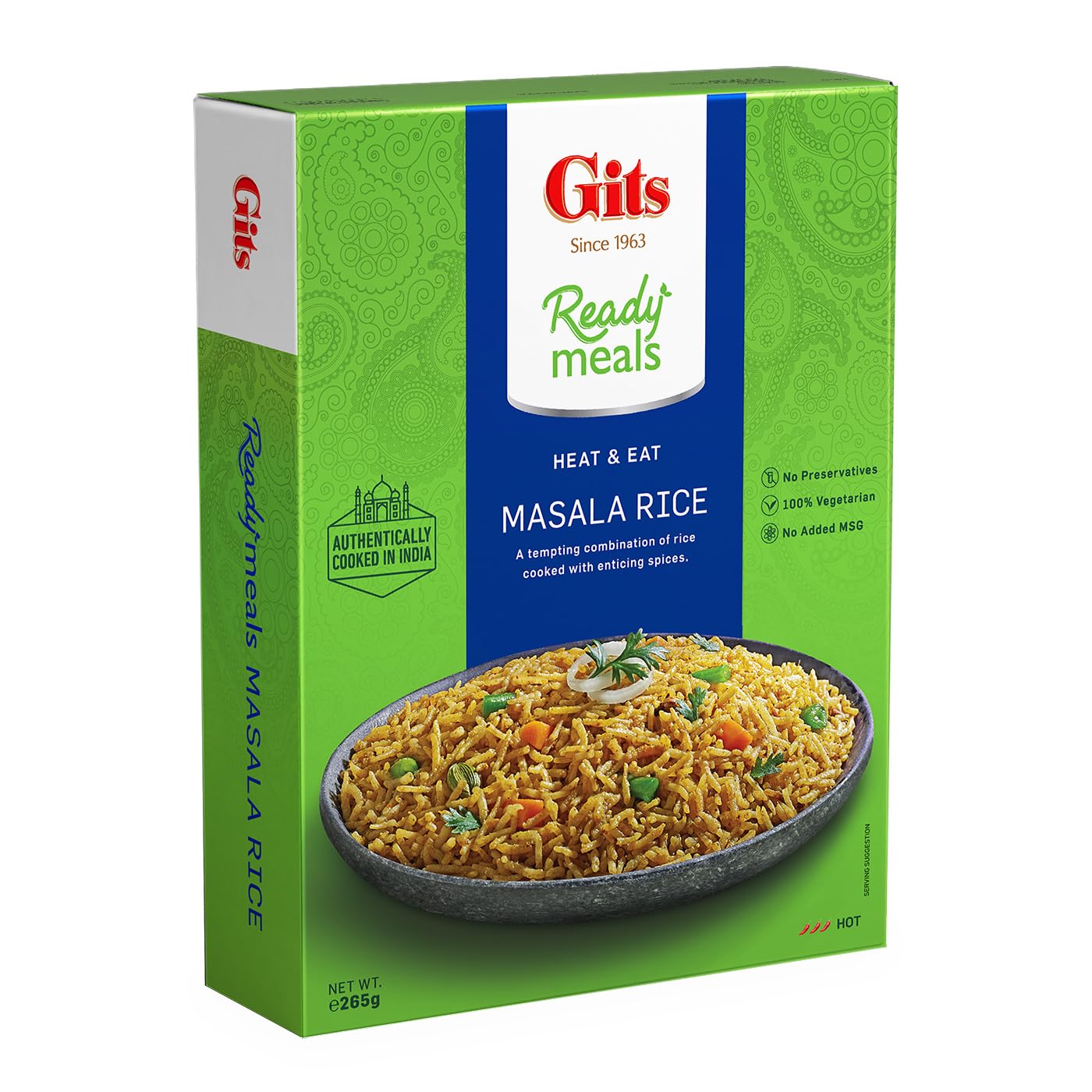 Gits Ready to Eat Masala Rice, Pure Veg Heat and Eat Rice Dish,Microwaveable, 265g (B009NTT0WI) Amazon Price History, Amazon Price Tracker