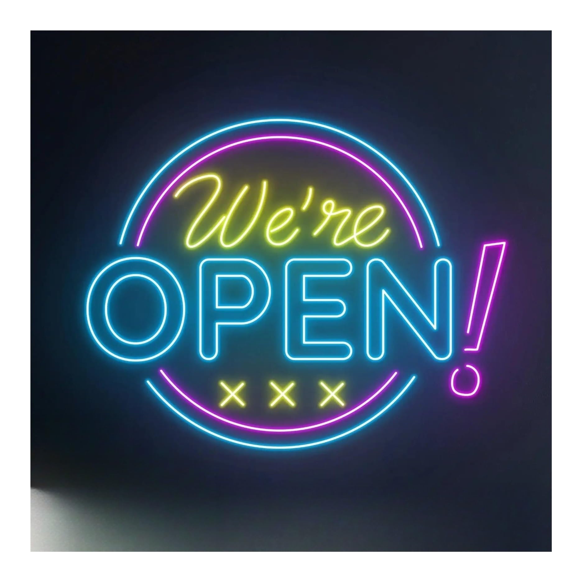 Shouxi C Sign Lamp Yes We're Open Neon Sign Shop Wall Hanging Decorative Lamps Store Business Hotel Decor 51Cm(C)
