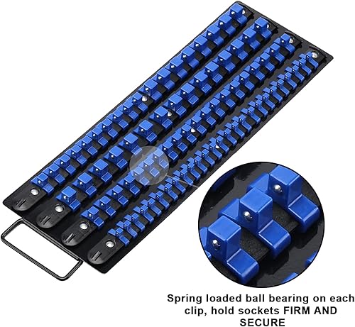 Miniatura 8 de CASOMAN Bandeja organizadora portátil de 80 piezas, juego de 2 piezas, azul y rojo, 14 pulgadas, 38 pulgadas, 12 pulgadas, organizador de enchufes