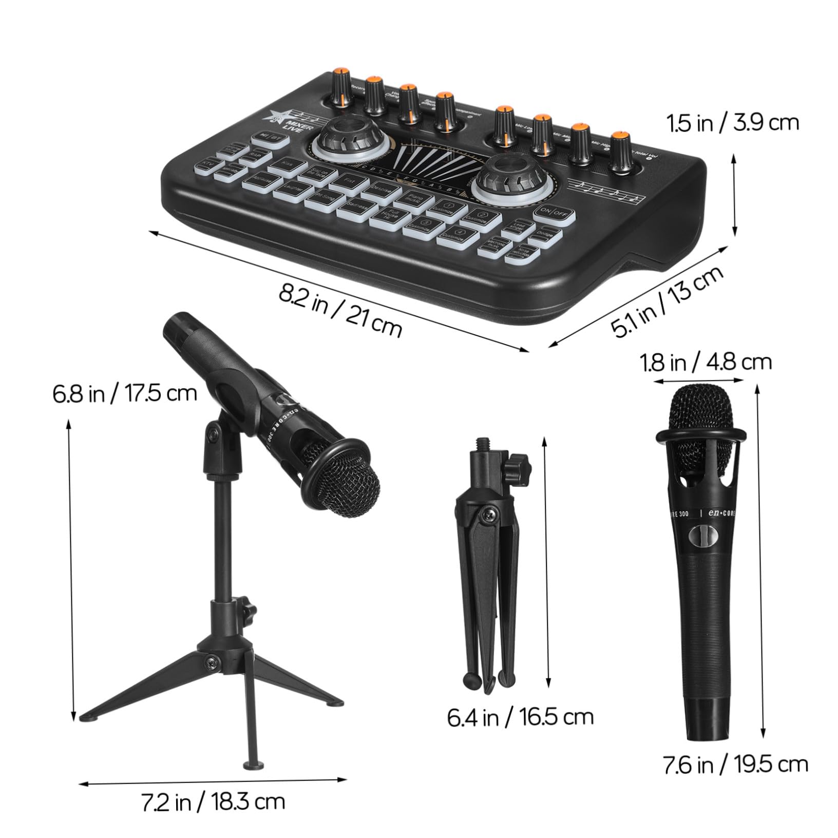Alipis Kit De Equipo Para Podcast Profesional Con Micrófono Doble y Tarjeta De Sonido Grabación De Música Transmisión y Podcasting Estudios