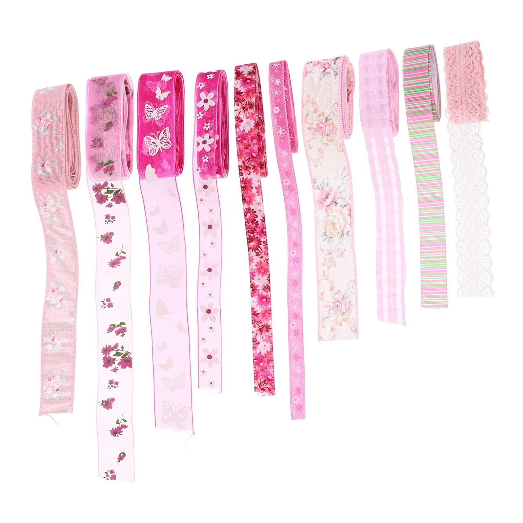 Angoily 5 Sätze Blumenmuster Geschenkbänder Teiliges Vielseitiges Und Strapazierfähiges Dekoband Für Diy Bastelprojekte Hochzeitsdekoration Geschenkverpackung Und Party 10 Stück * 5