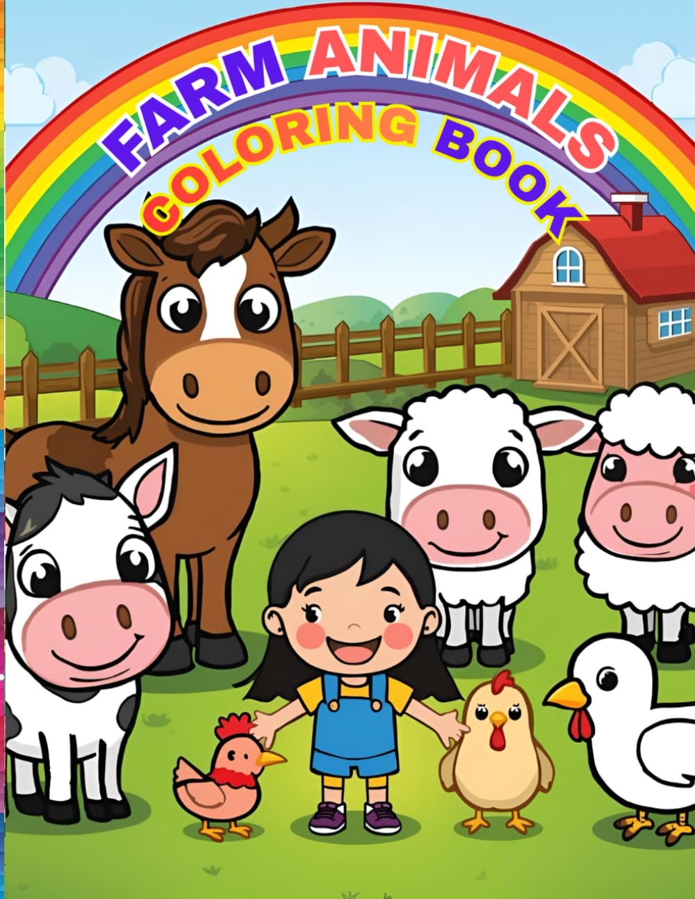 Farm Animals Coloring Book for Kids: Fun and Easy Farm Animal Coloring Pages for Toddlers and Preschool Kids Ages 3–6
