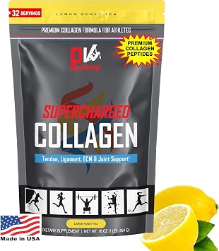 PhysiVantage Supercharged Collagen Peptides Powder - Hydrolyzed Collagen for Joint, Tendon, Ligament, Skin Health - Lemon Honey Tea, Keto, Paleo, 16oz | Enhanced with Vitamin C, BCAAs, Grass-Fed