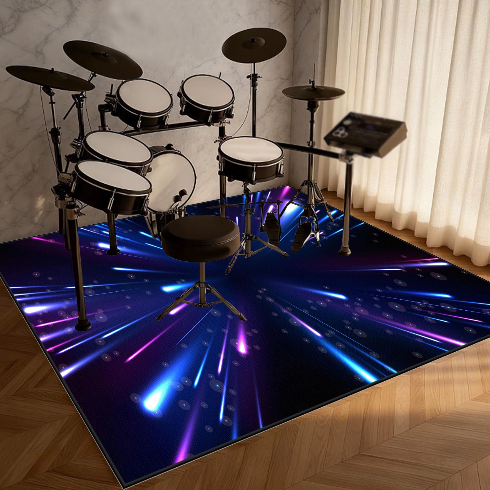 160 x 100 cm, mata dźwiękoszczelna, antypoślizgowa, profesjonalna mata dźwiękoszczelna, bęben, dywan do werbla basowego, werbla i innych instrumentów muzycznych, mata do bębnów akustycznych