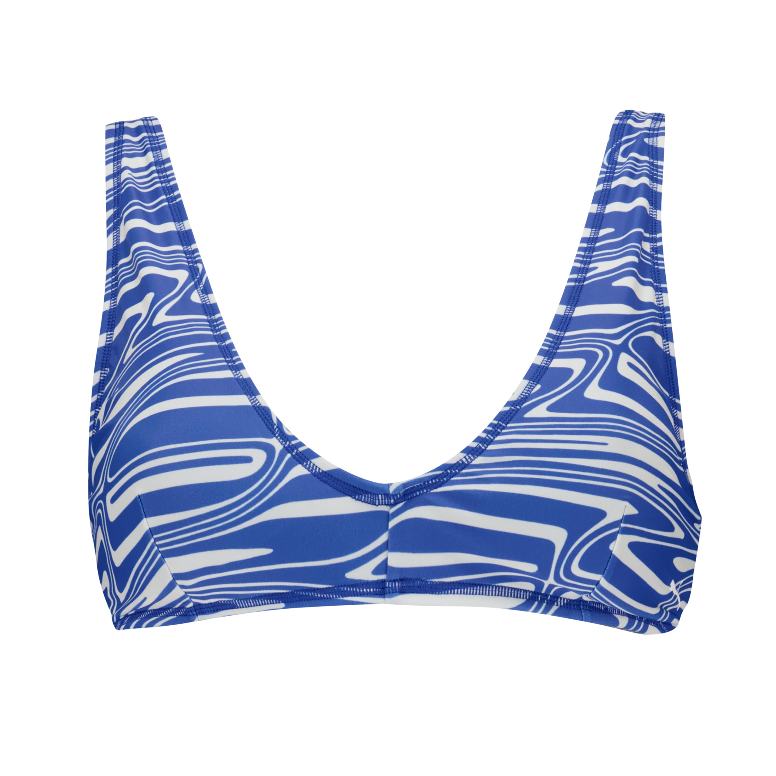PUMA Women's Plunge Bikini Top, Vivid Blue, L